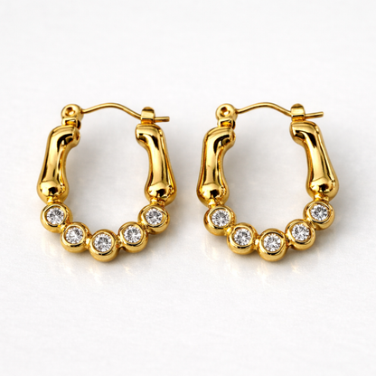 Ashley | Gold Plated Tennis Hoops