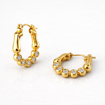 Ashley | Gold Plated Tennis Hoops