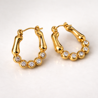 Ashley | Gold Plated Tennis Hoops