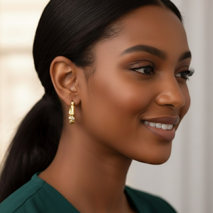 Ashley | Gold Plated Tennis Hoops