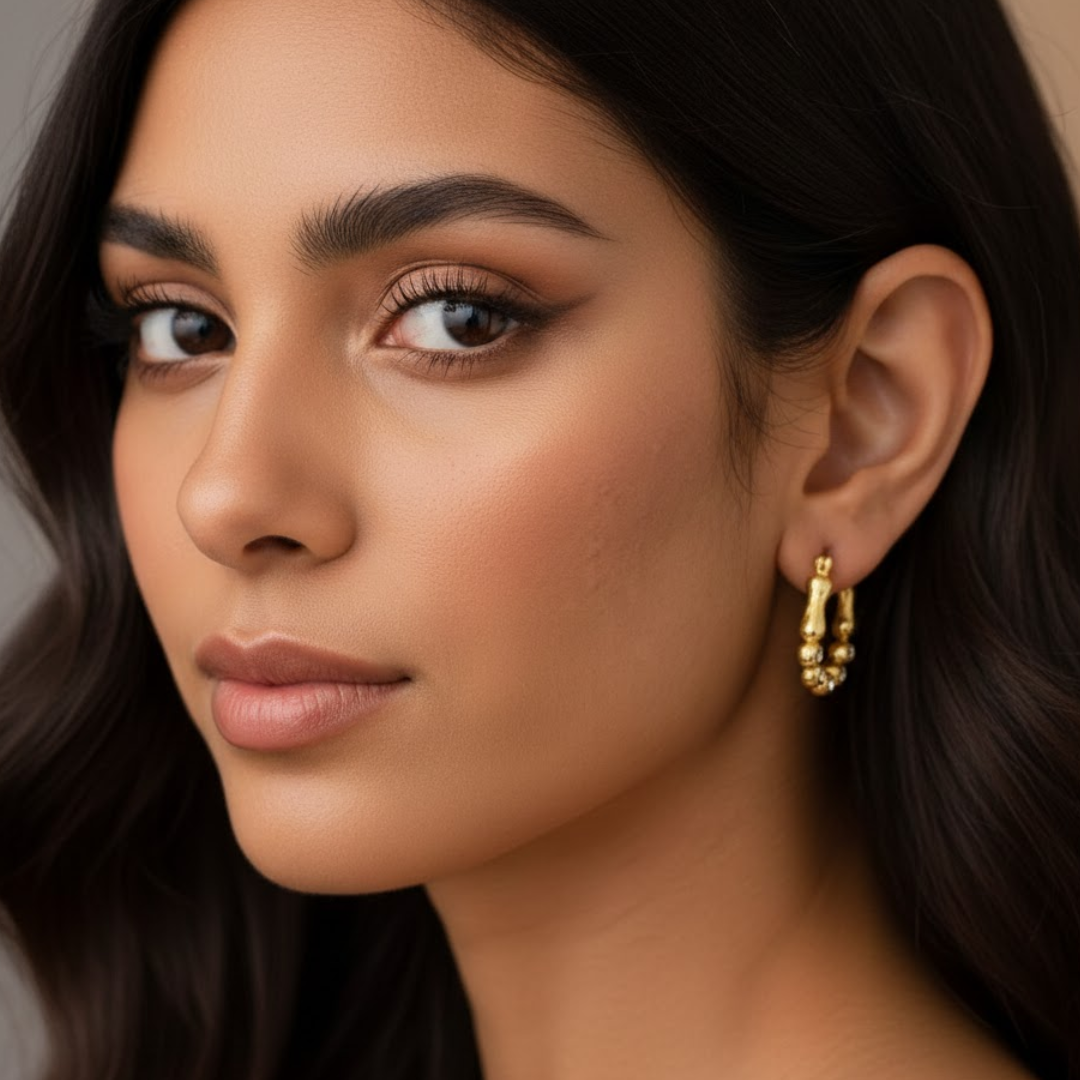 Ashley | Gold Plated Tennis Hoops