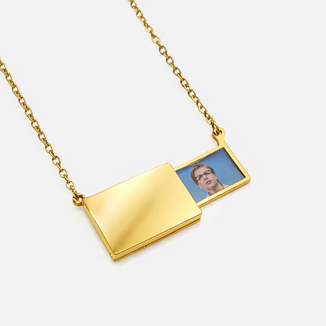 Deena | Gold Plated Photo Frame Locket Necklace