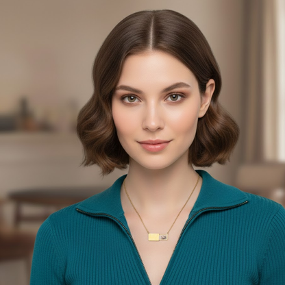 Deena | Gold Plated Photo Frame Locket Necklace