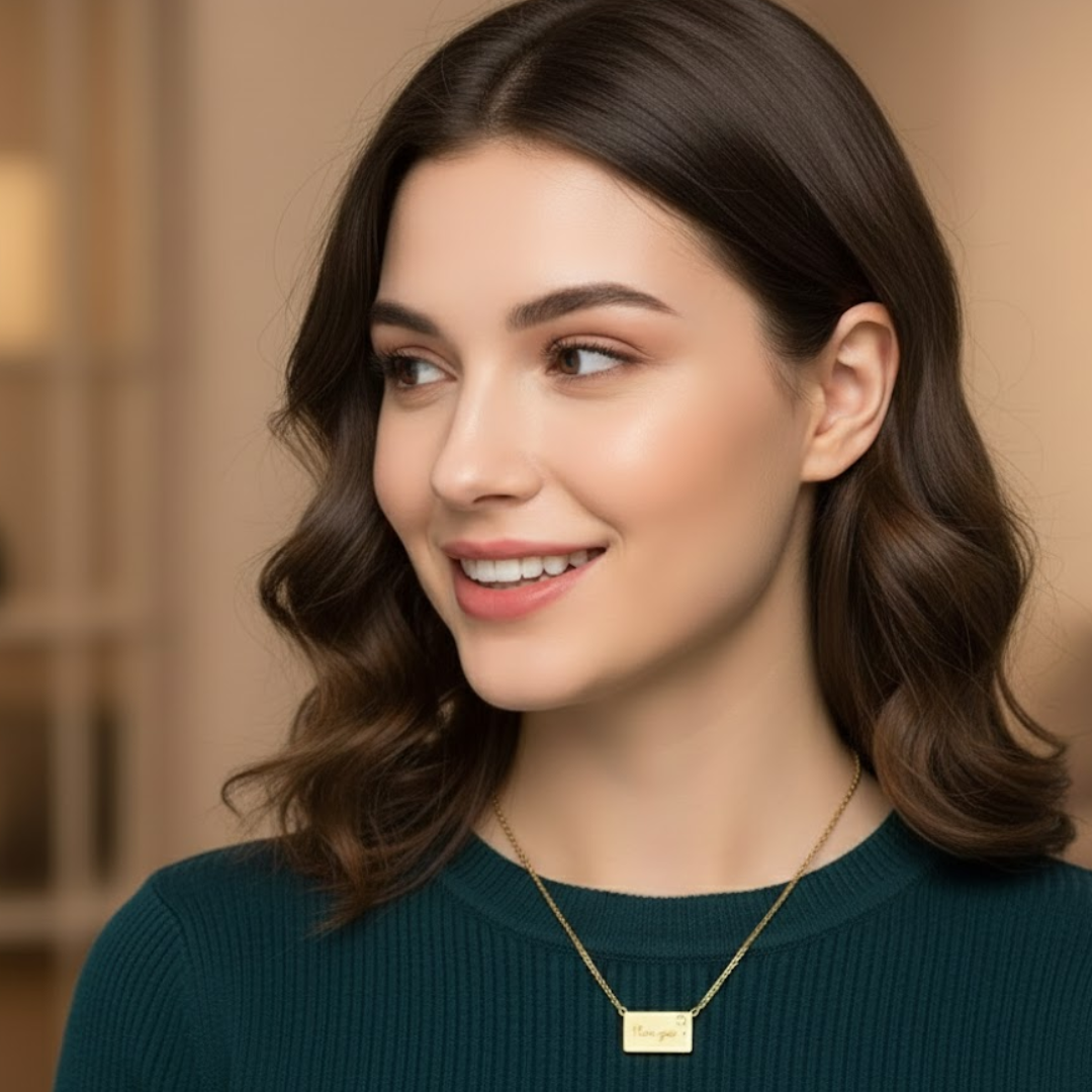 Deena | Gold Plated Photo Frame Locket Necklace