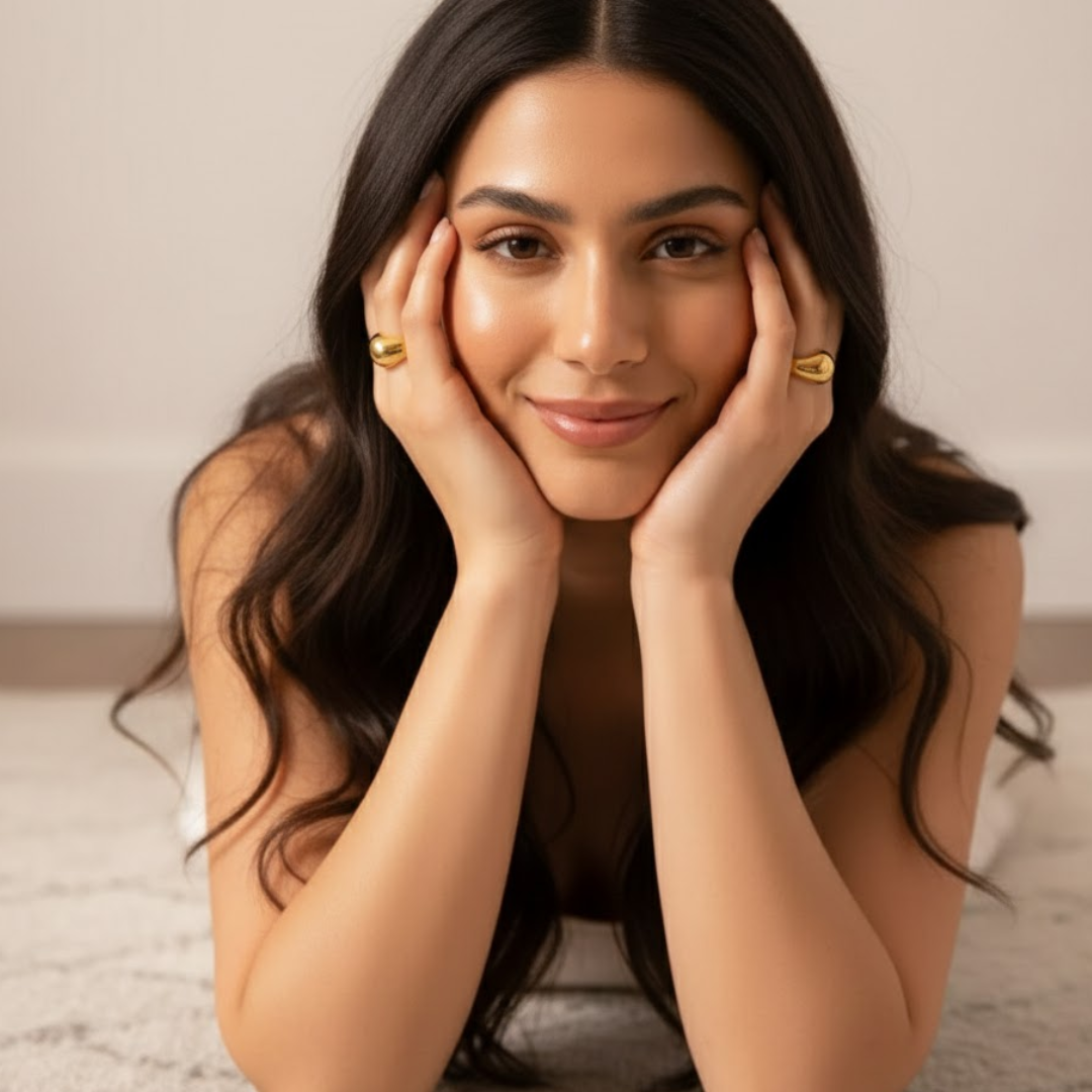 Sierra | Gold Plated Irregular Chunky Resizable Ring