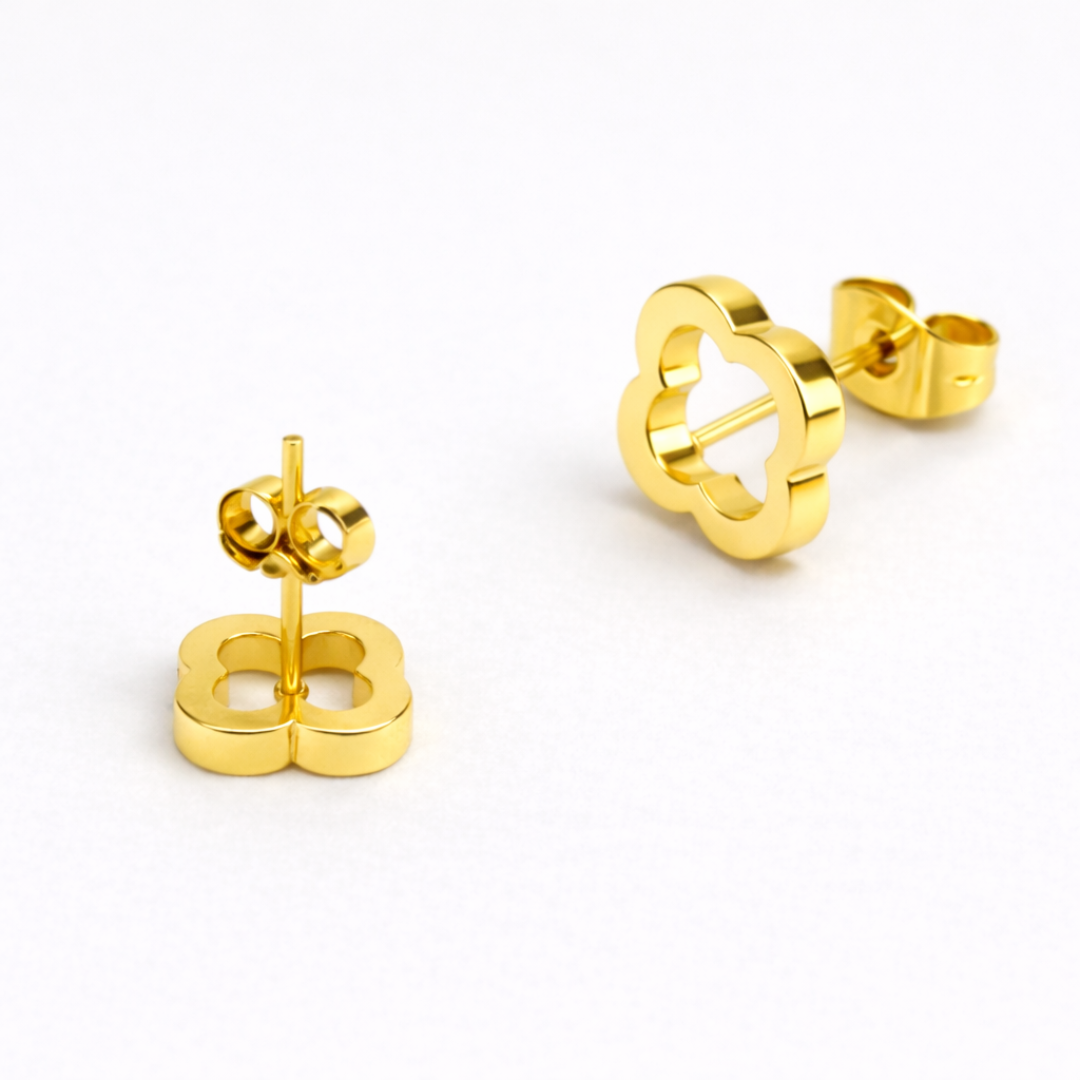 Petrova | Gold Plated Four-Leaf Clover Stud Earrings