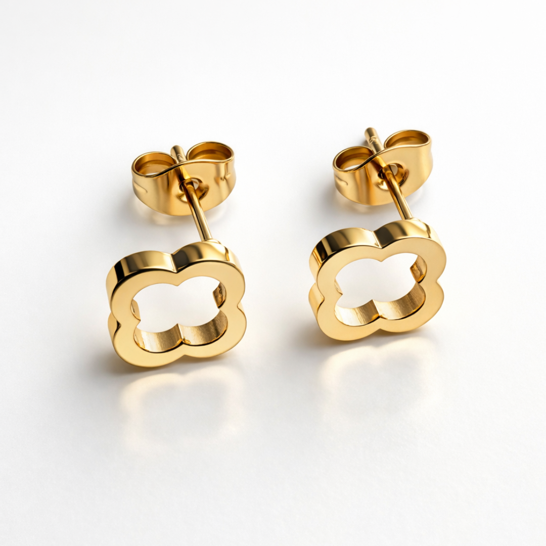 Petrova | Gold Plated Four-Leaf Clover Stud Earrings