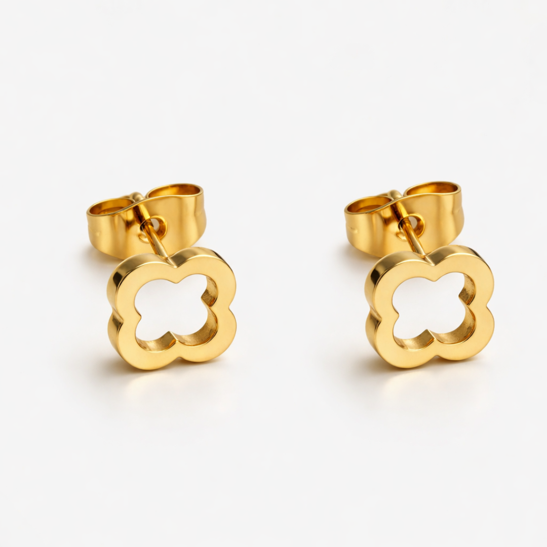 Petrova | Gold Plated Four-Leaf Clover Stud Earrings