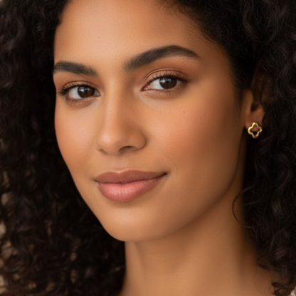 Petrova | Gold Plated Four-Leaf Clover Stud Earrings