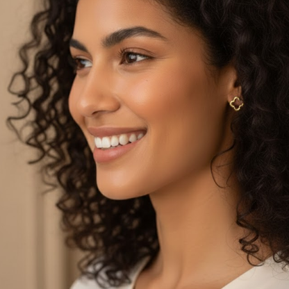 Petrova | Gold Plated Four-Leaf Clover Stud Earrings