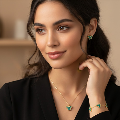 Kesia | Gold Plated Butterfly Stud Earrings