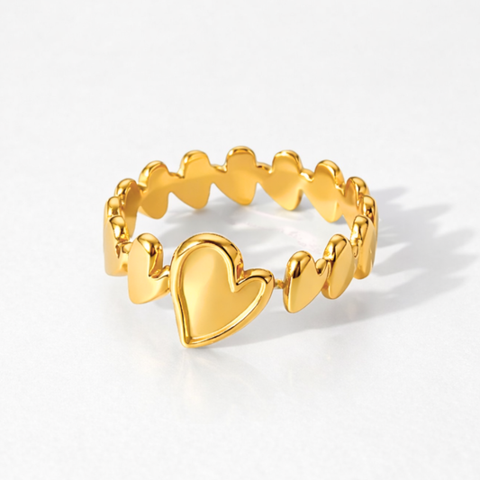 Cara | Gold-Plated Resizable Heart Ring