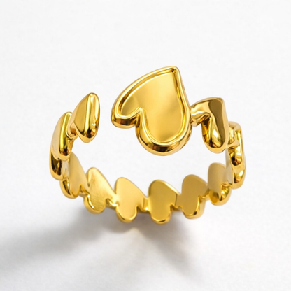 Cara | Gold-Plated Resizable Heart Ring