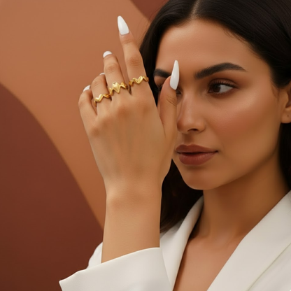 Cara | Gold-Plated Resizable Heart Ring