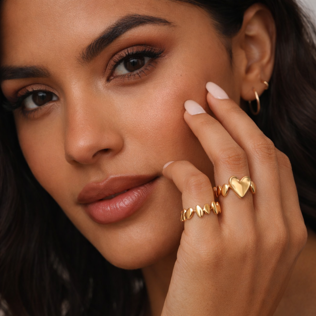 Cara | Gold-Plated Resizable Heart Ring