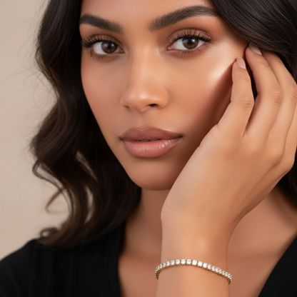 Dana | Gold Plated Lux Tennis Bracelet
