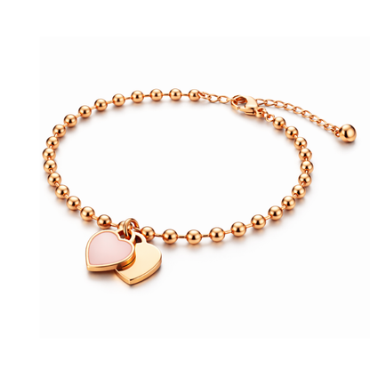 Roselle | Gold Plated Double Heart Bracelet