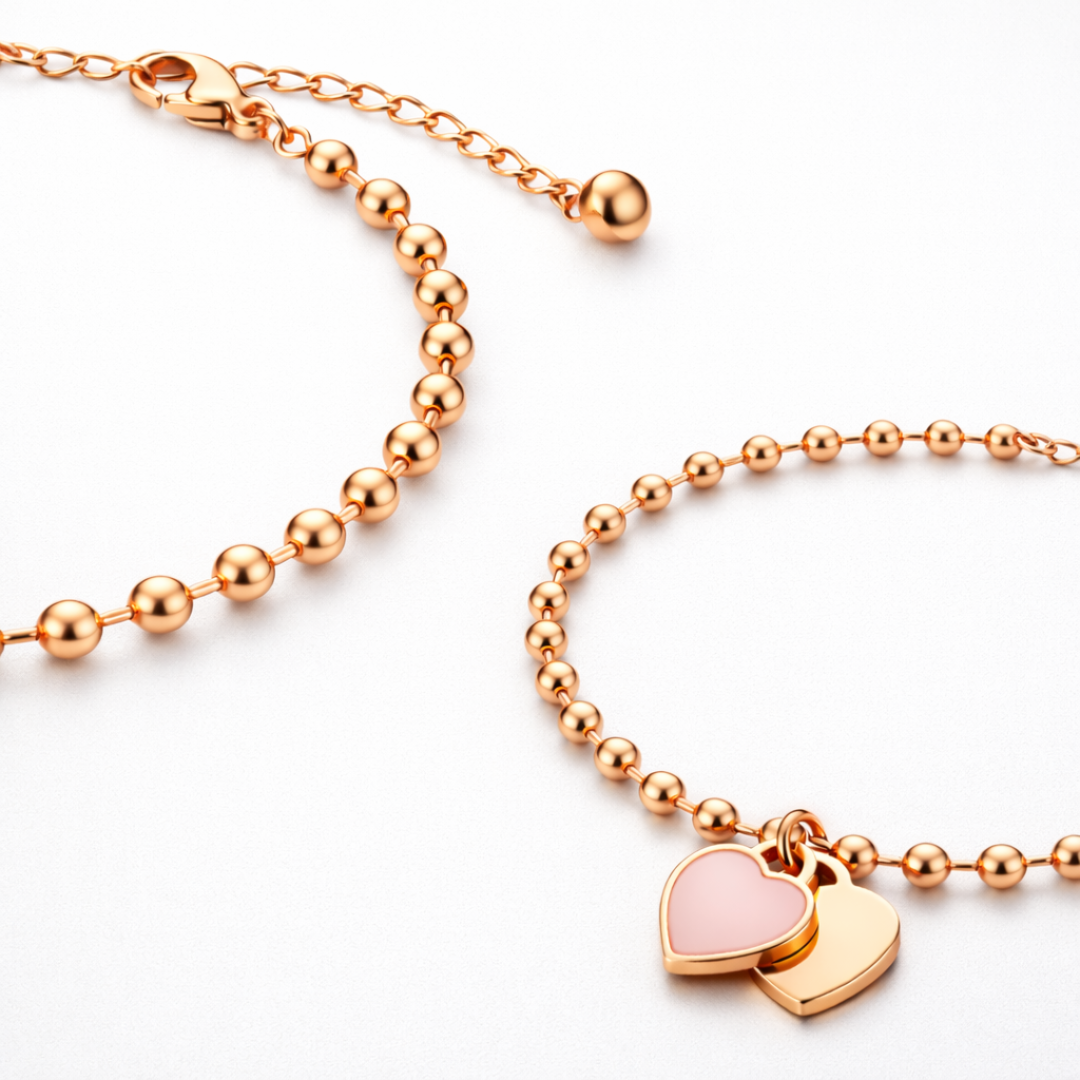 Roselle | Gold Plated Double Heart Bracelet