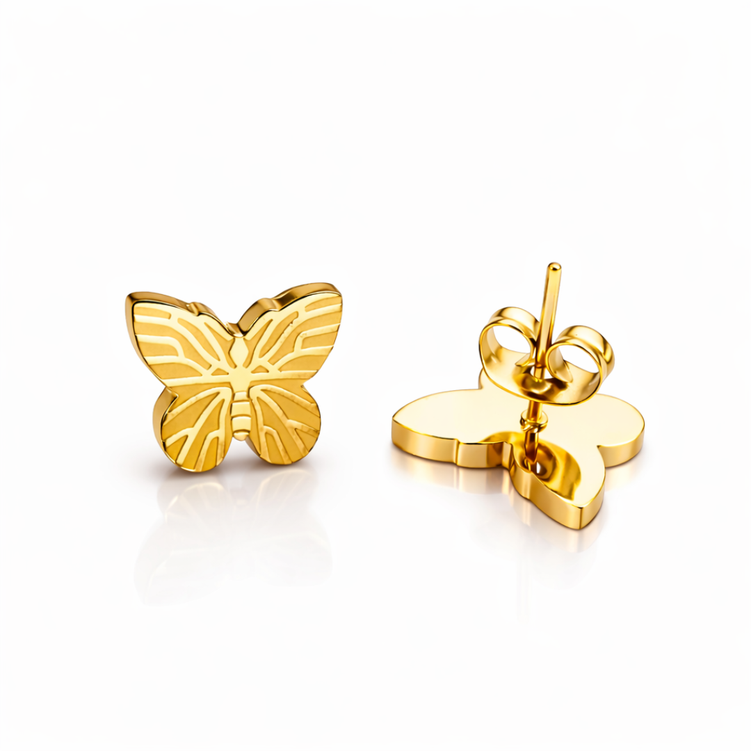 Estrella | Gold-Plated Butterfly Stud Earrings
