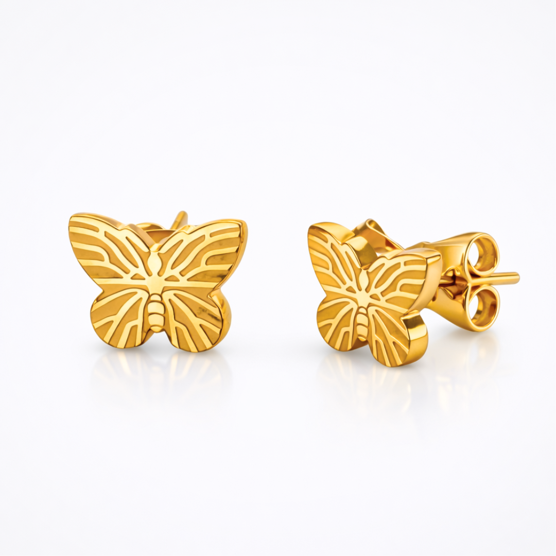 Estrella | Gold-Plated Butterfly Stud Earrings
