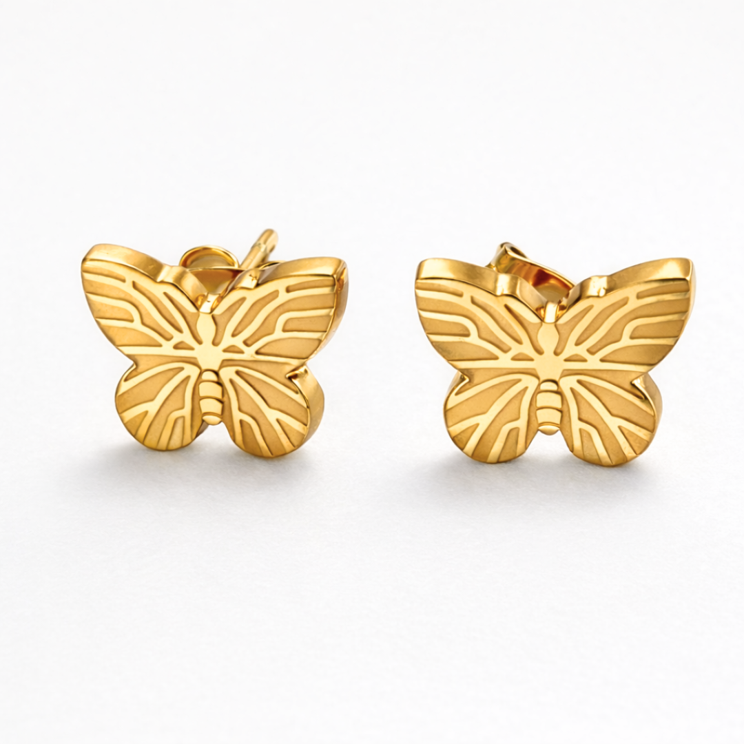 Estrella | Gold-Plated Butterfly Stud Earrings