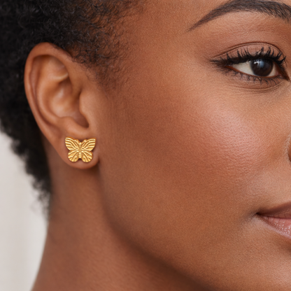 Estrella | Gold-Plated Butterfly Stud Earrings