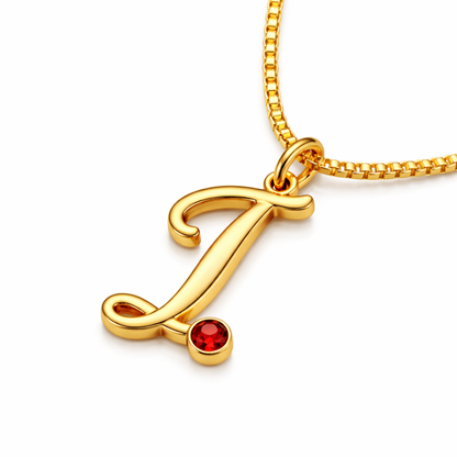 Armani | Gold Plated Monogram Birthstone Necklace