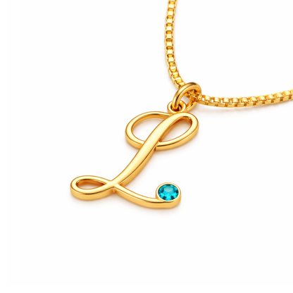 Armani | Gold Plated Monogram Birthstone Necklace