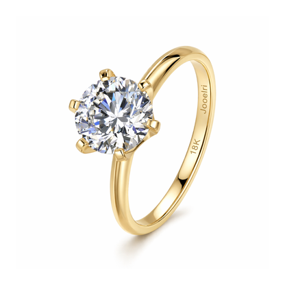Solene | Gold Plated Circular Cut Solitaire Ring