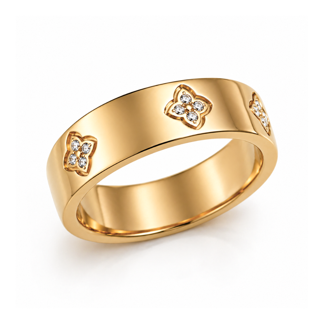 Viana | Gold Plated Four-Leaf Clover Ring