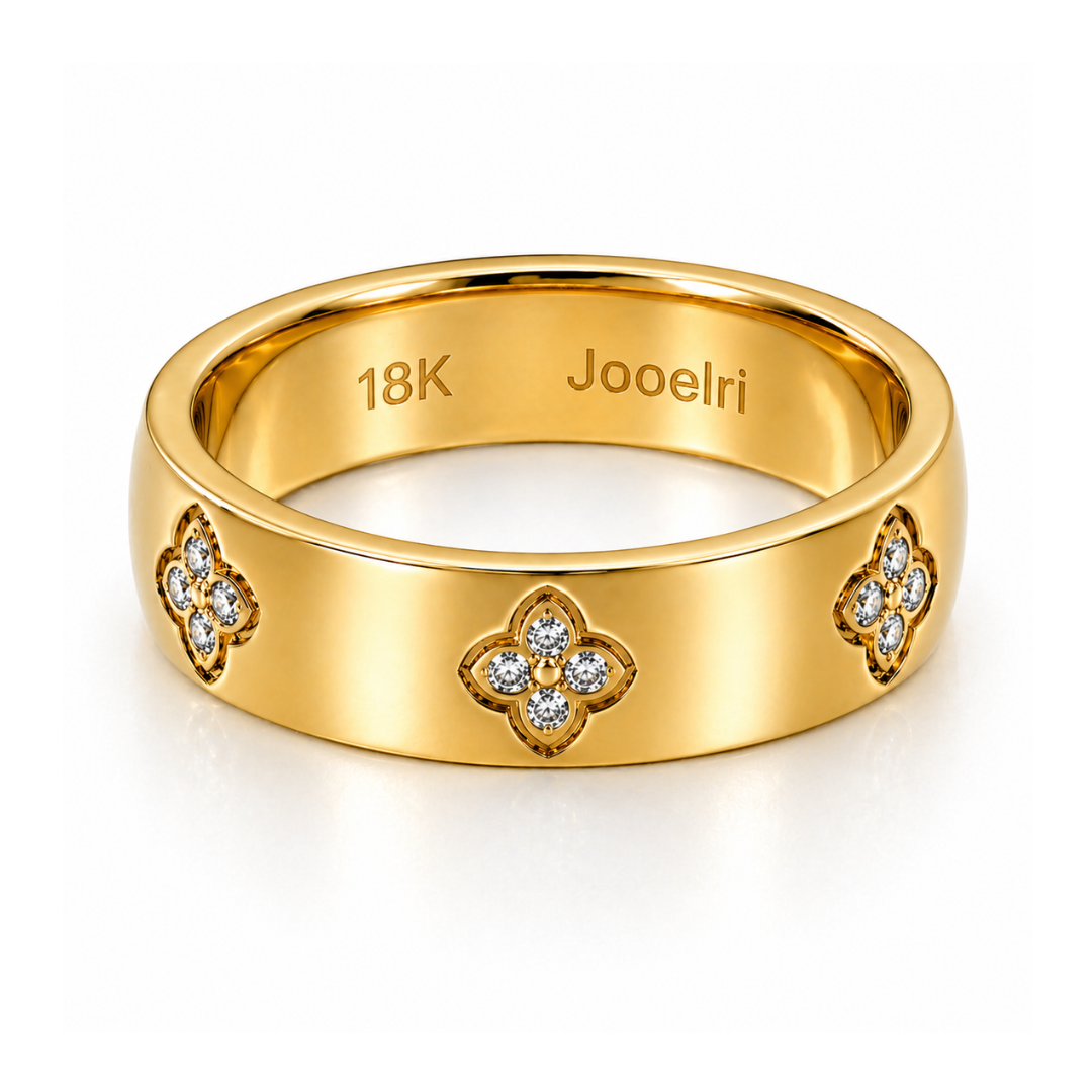 Viana | Gold Plated Four-Leaf Clover Ring
