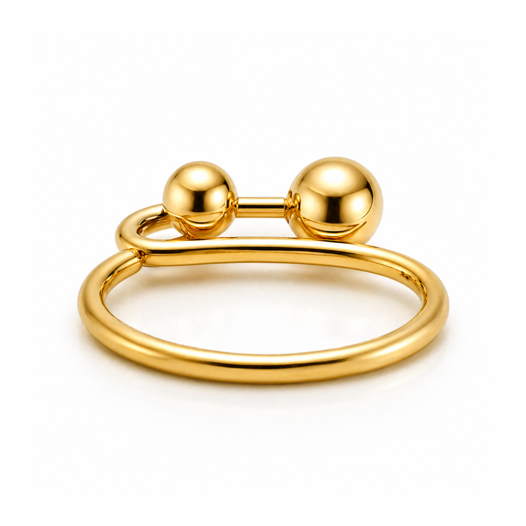 Clementine | Gold Plated Double Ball Ring