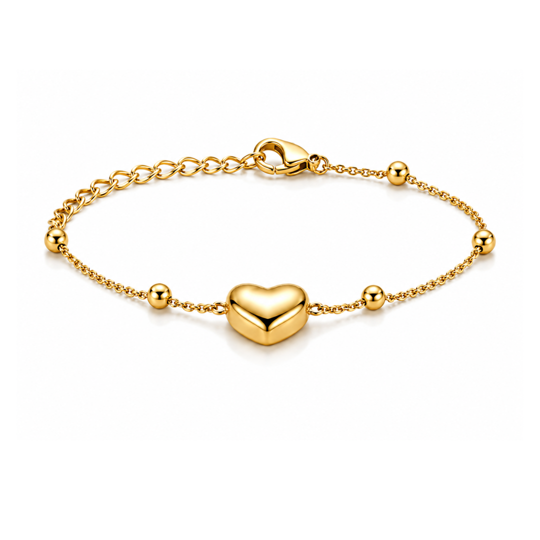 Chiara | Gold Plated Mini Luxe Heart Bracelet