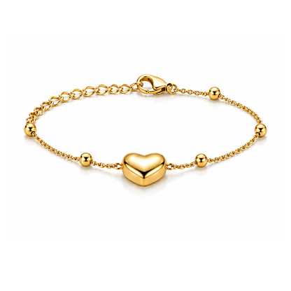Chiara | Gold Plated Mini Luxe Heart Bracelet