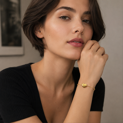 Chiara | Gold Plated Mini Luxe Heart Bracelet