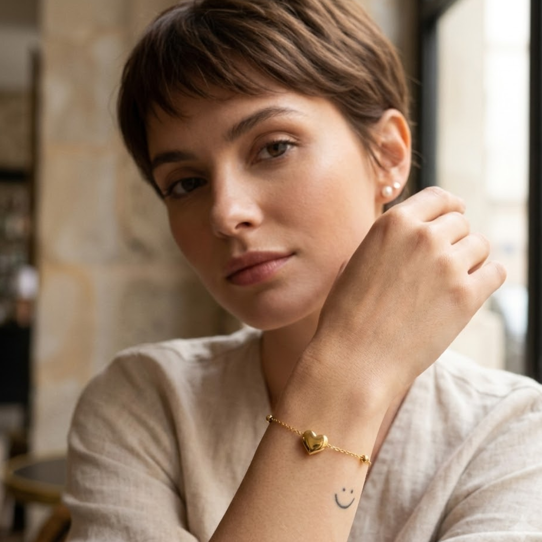 Chiara | Gold Plated Mini Luxe Heart Bracelet