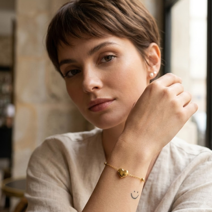 Chiara | Gold Plated Mini Luxe Heart Bracelet