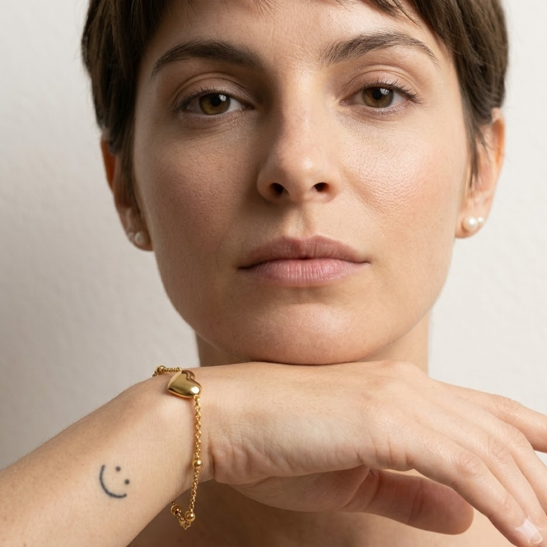 Chiara | Gold Plated Mini Luxe Heart Bracelet