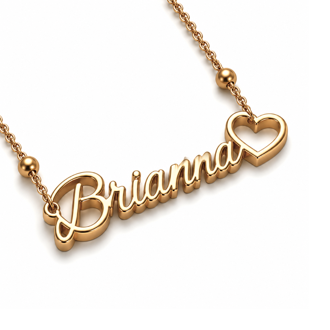 Deema | Gold Plated Personalised Heart Necklace
