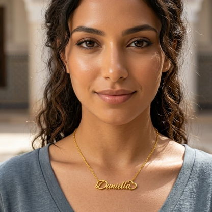 Deema | Gold Plated Personalised Heart Necklace