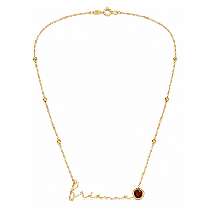Izzy | Gold Plated Signature Name Birthstone Necklace