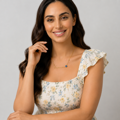 Izzy | Gold Plated Signature Name Birthstone Necklace