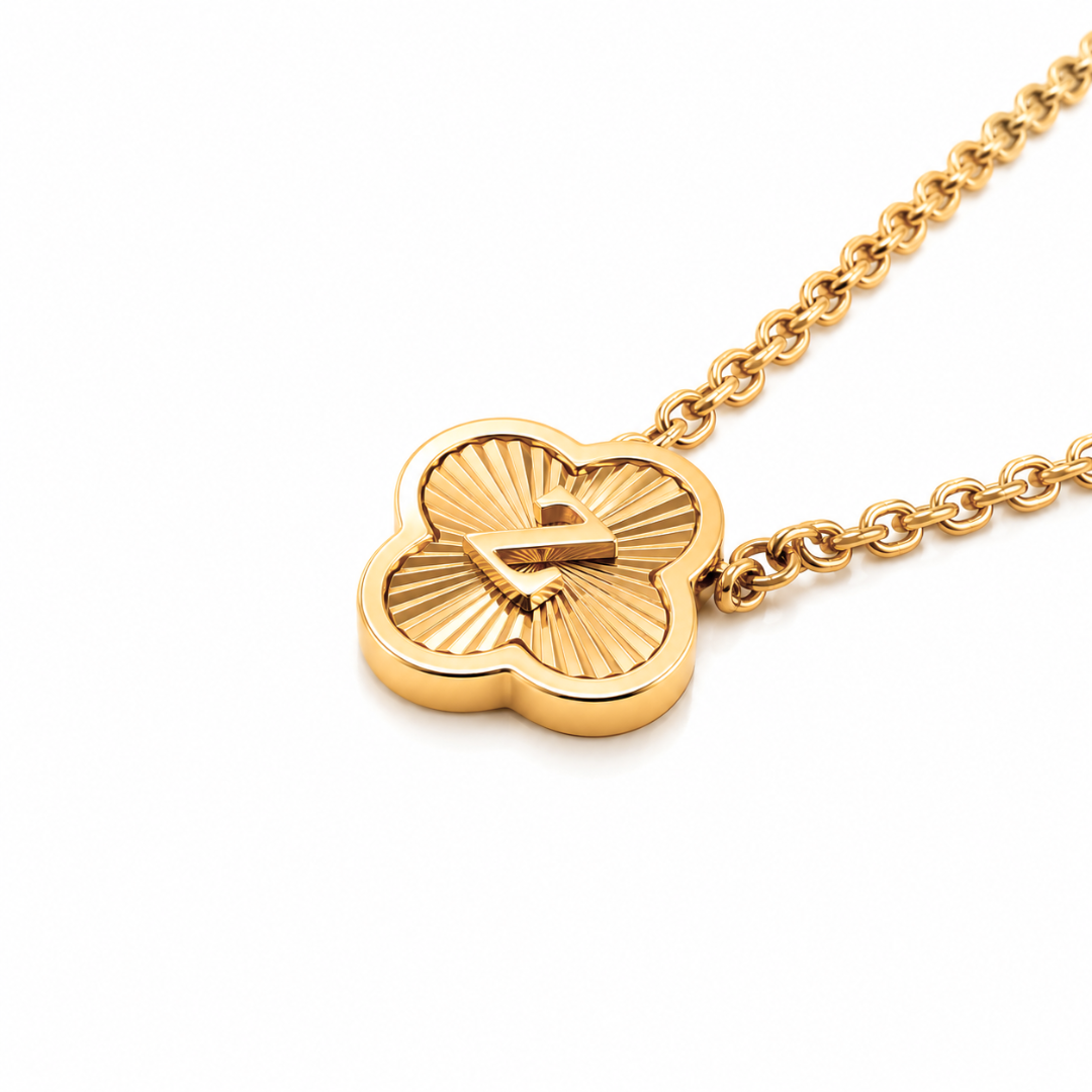 Laura | Gold Plated Soleil Clover Initial Pendant