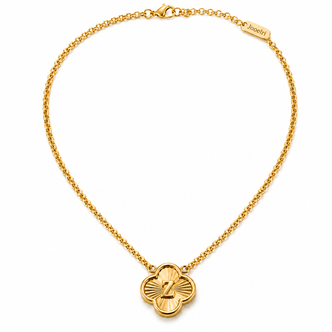Laura | Gold Plated Soleil Clover Initial Pendant