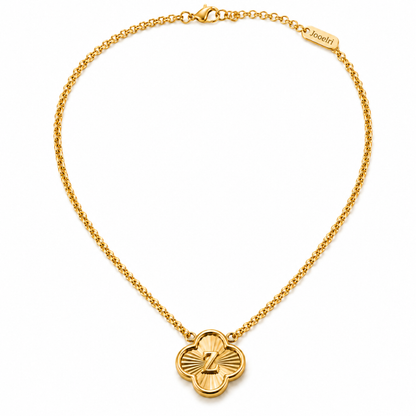 Laura | Gold Plated Soleil Clover Initial Pendant