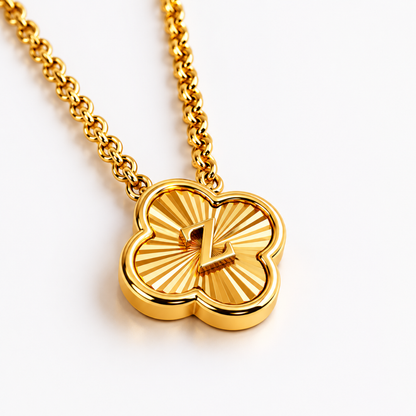 Laura | Gold Plated Soleil Clover Initial Pendant