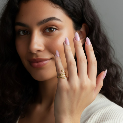 Macy | Gold Plated Double Layer Resizable Ring