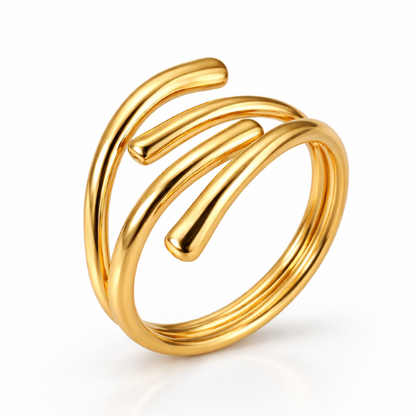 Macy | Gold Plated Double Layer Resizable Ring