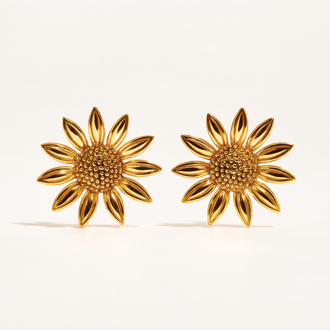 Gianna | 18K Gold-Plated Sunflower Stud Waterproof Earrings