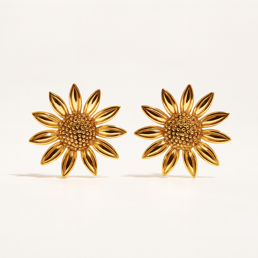 Gianna | 18K Gold-Plated Sunflower Stud Waterproof Earrings